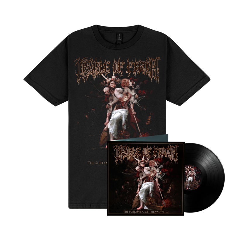 The Screaming Of The Valkyries Black Vinyl 1LP + TSOTV Black Tshirt by Cradle Of Filth