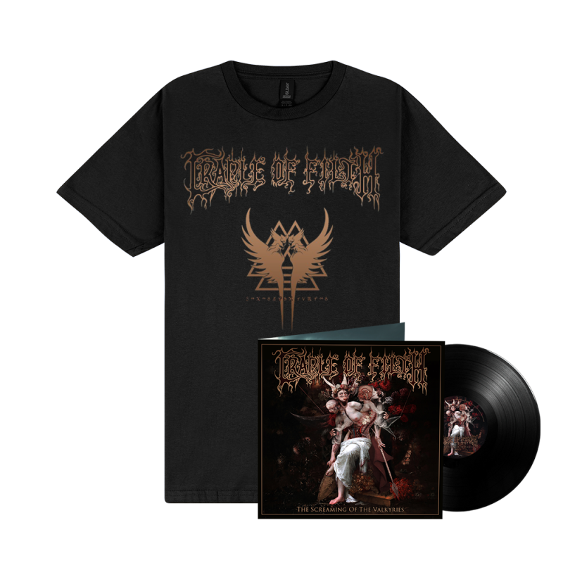 The Screaming Of The Valkyries Black Vinyl 1LP + Sigil Black Tshirt by Cradle Of Filth