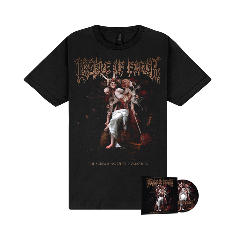 The Screaming Of The Valkyries CD + TSOTV Black Tshirt by Cradle Of Filth