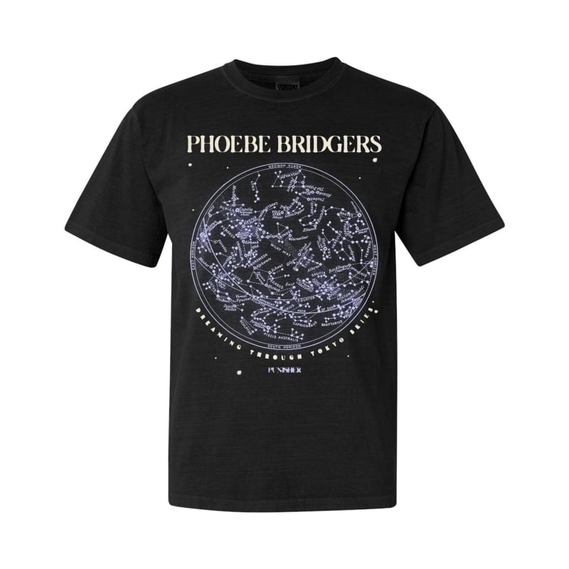 Tokyo Skies Faded Black Tshirt by Phoebe Bridgers