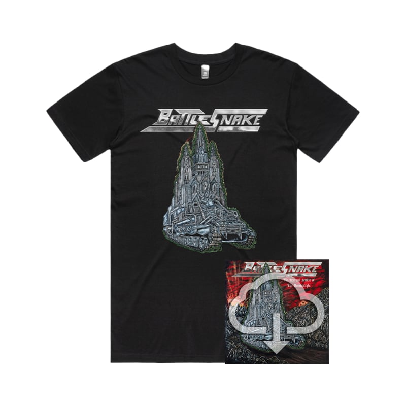 Motorsteeple Black Album Tshirt + Digital Download by Battlesnake