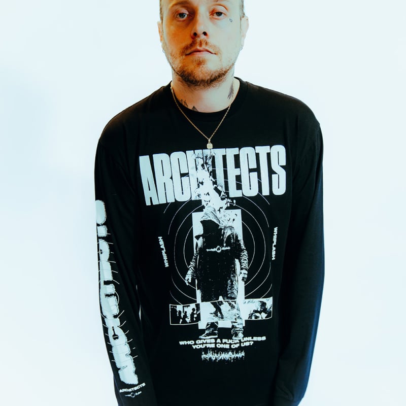 Whiplash Flame Black Longsleeve T-Shirt by Architects