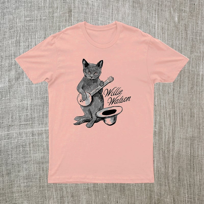 Kitty Puss Pale Pink Tshirt by Willie Watson