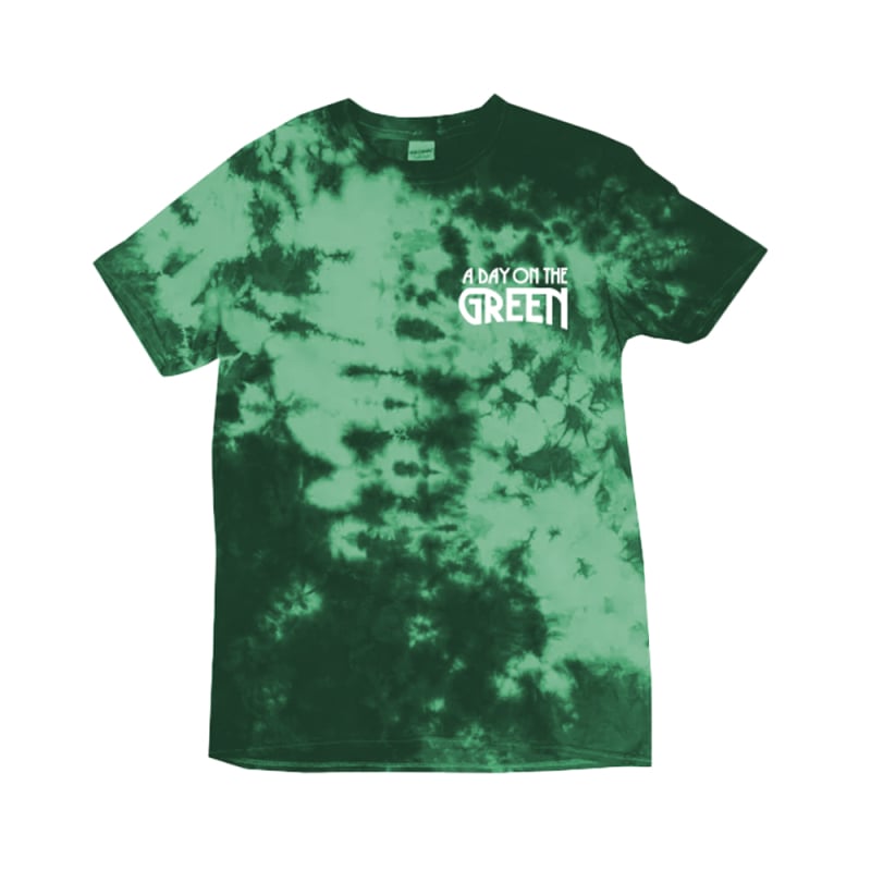 WHITE LOGO(BREAST) GREEN TIE DYE TSHIRT by A Day On The Green