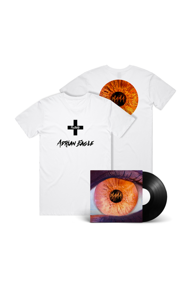 MAMA LP VINYL SIGNED AND WHITE TEE BUNDLE by Adrian Eagle