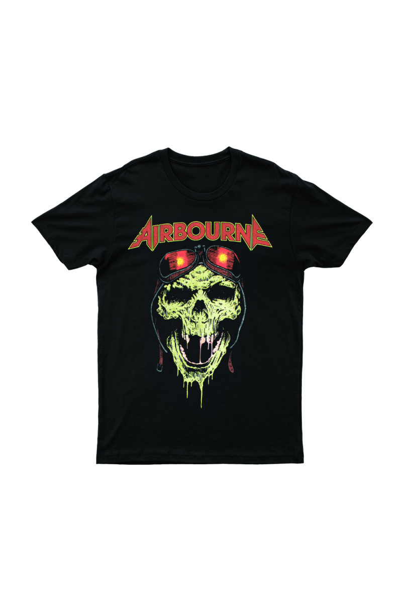 Hell Pilot Glow In The Dark Black Tshirt by Airbourne