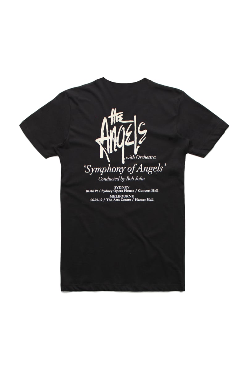 Symphony 2019 (Melb/Sydney) Black Tshirt by The Angels
