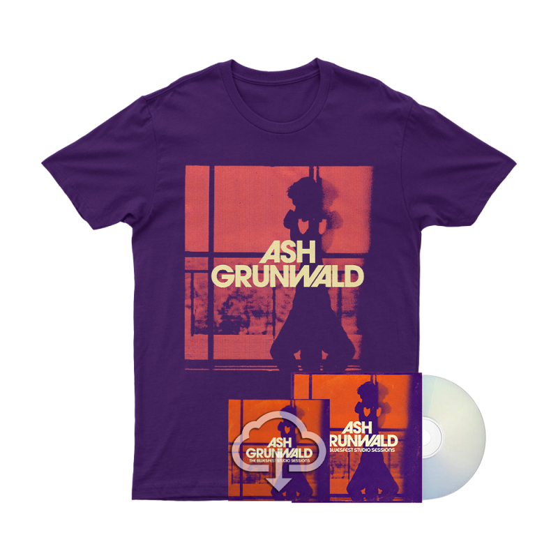 AG Bluesfest Studio Session CD + Purple Tshirt by Ash Grunwald