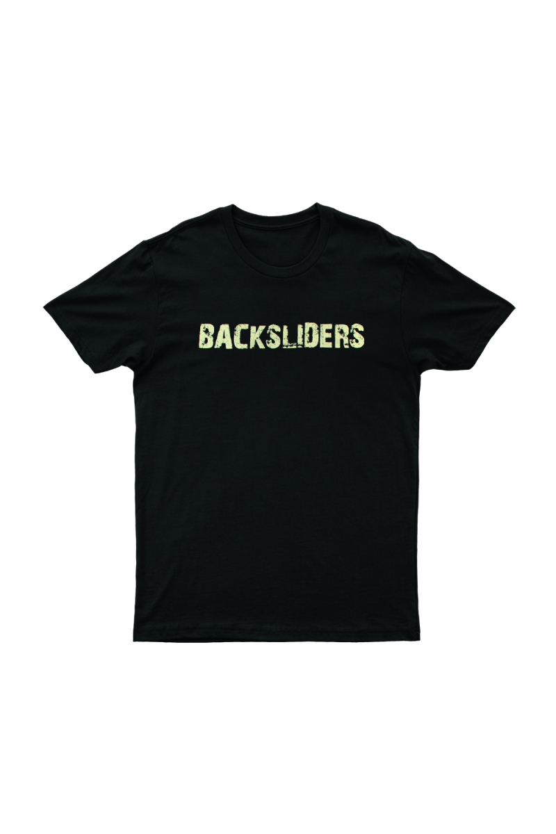 Distressed Logo Black Tshirt by Backsliders