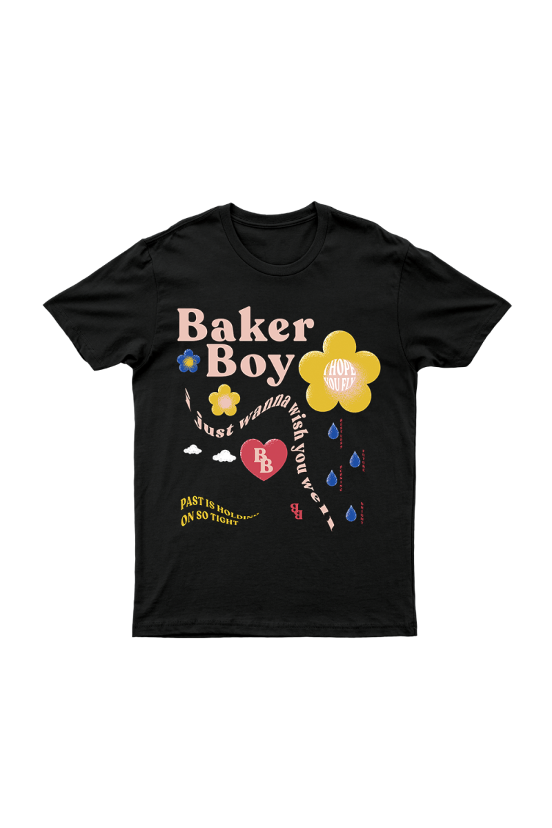 Wish you well Black T Shirt by Baker Boy