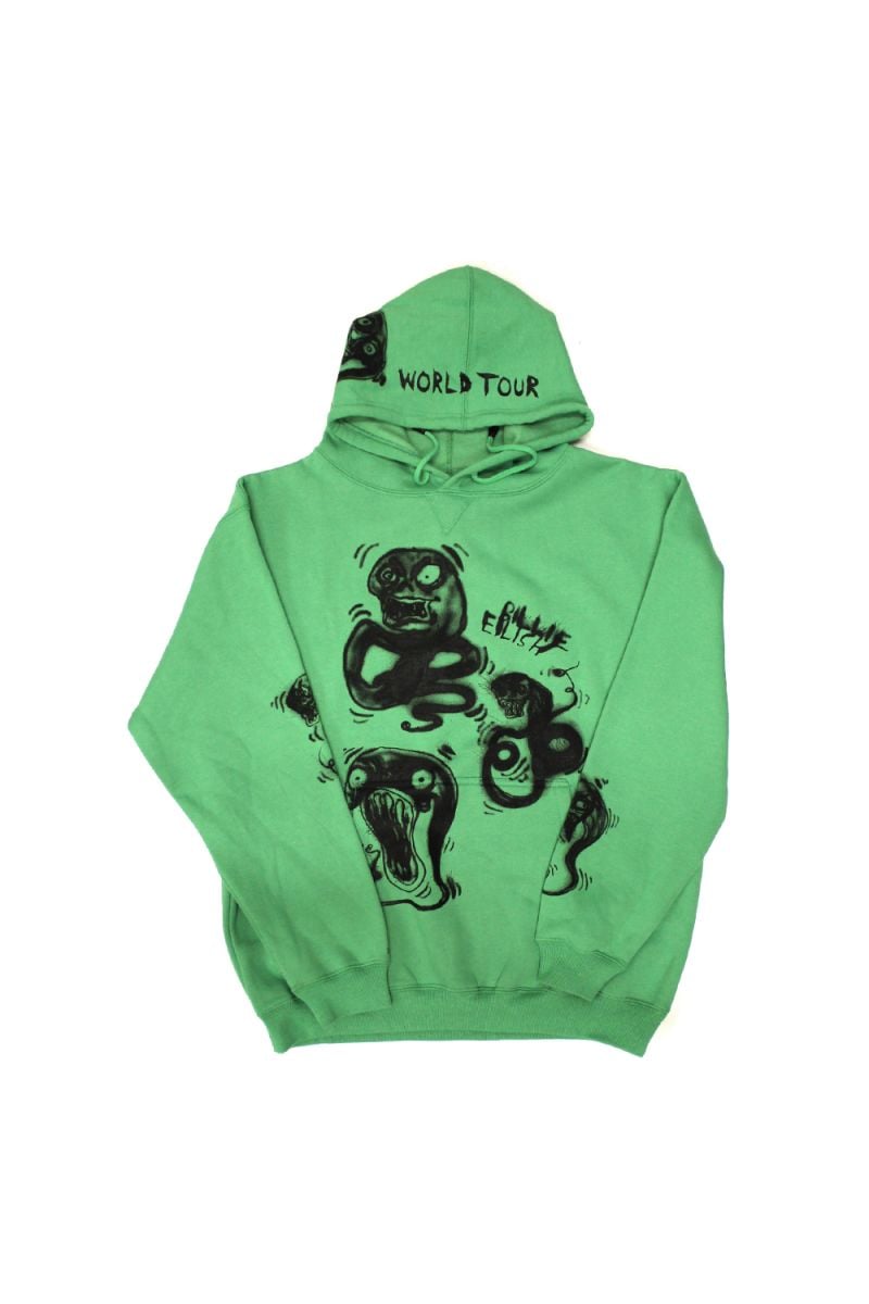 Billie eilish merch on sale hoodie neon green