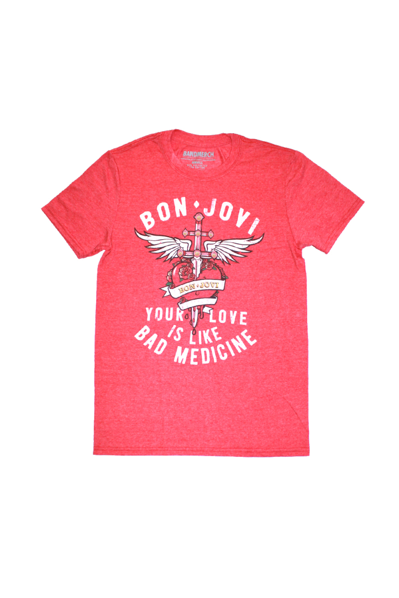 Bad Medicine Red Tshirt by Bon Jovi