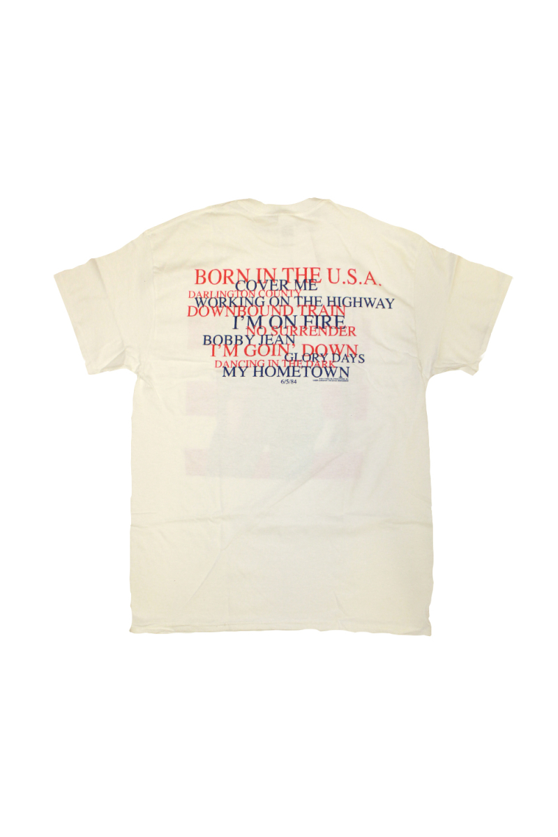 Born In The USA White Tshirt by Bruce Springsteen