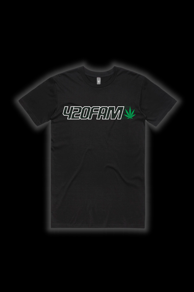 420 Fam Leaf Black Tshirt by ChillinIt
