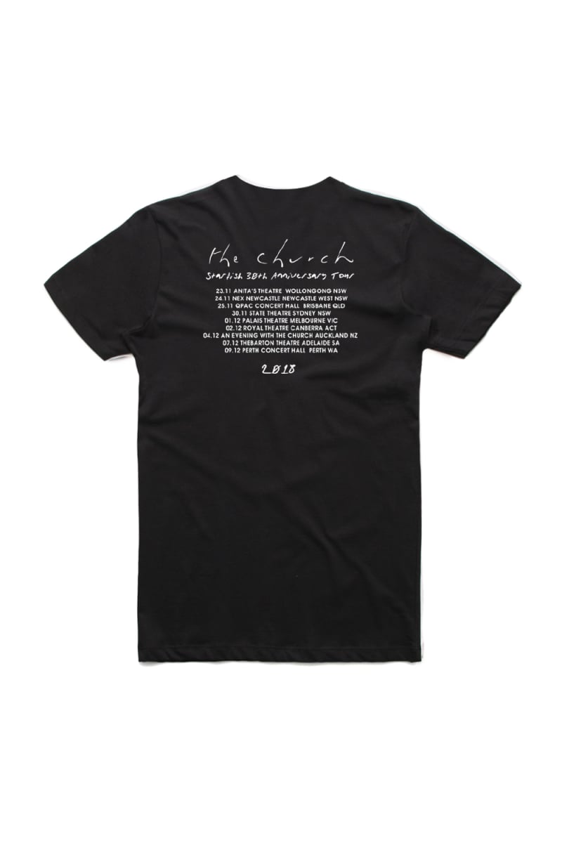 Starfish Tour Black Tshirt w/dateback by The Church