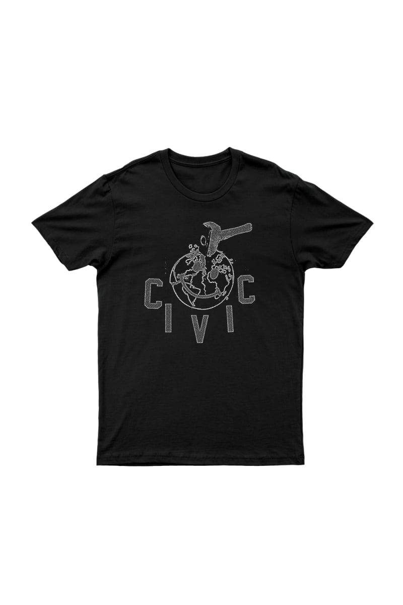 White Hammer Black T-Shirt by Civic