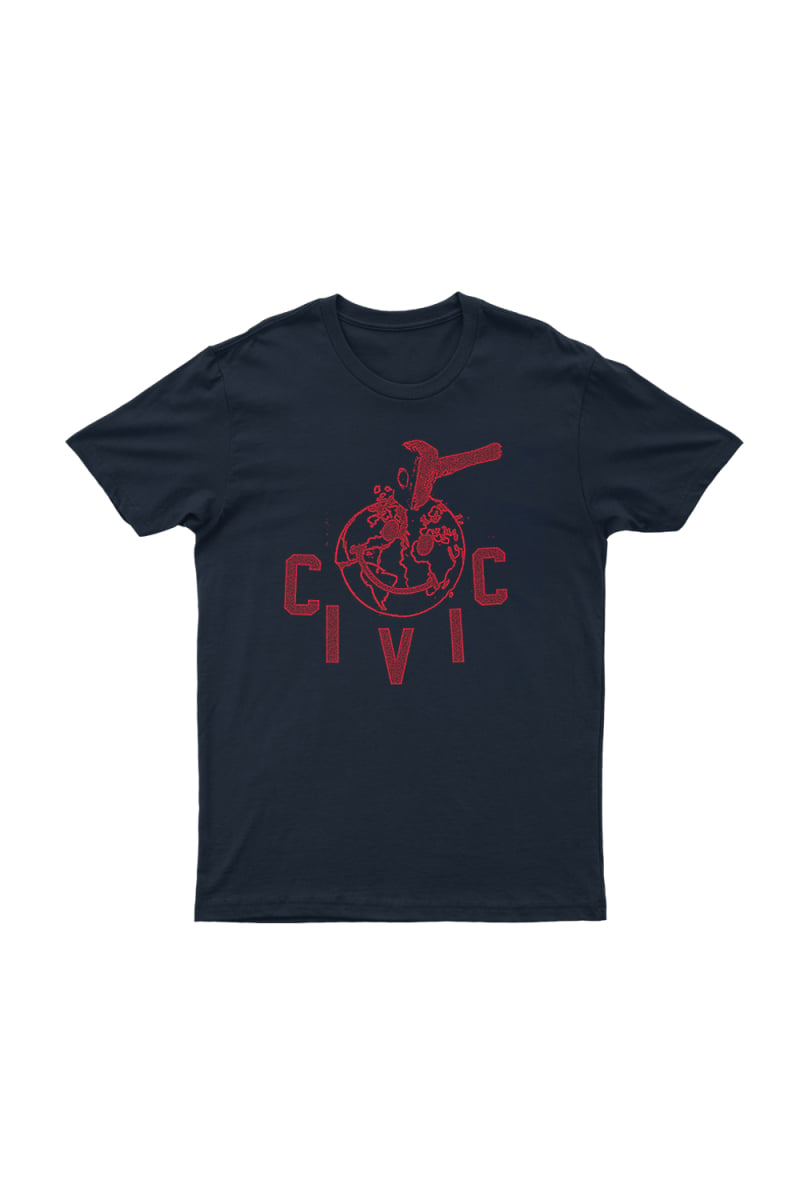 Red Hammer Navy T-Shirt by Civic