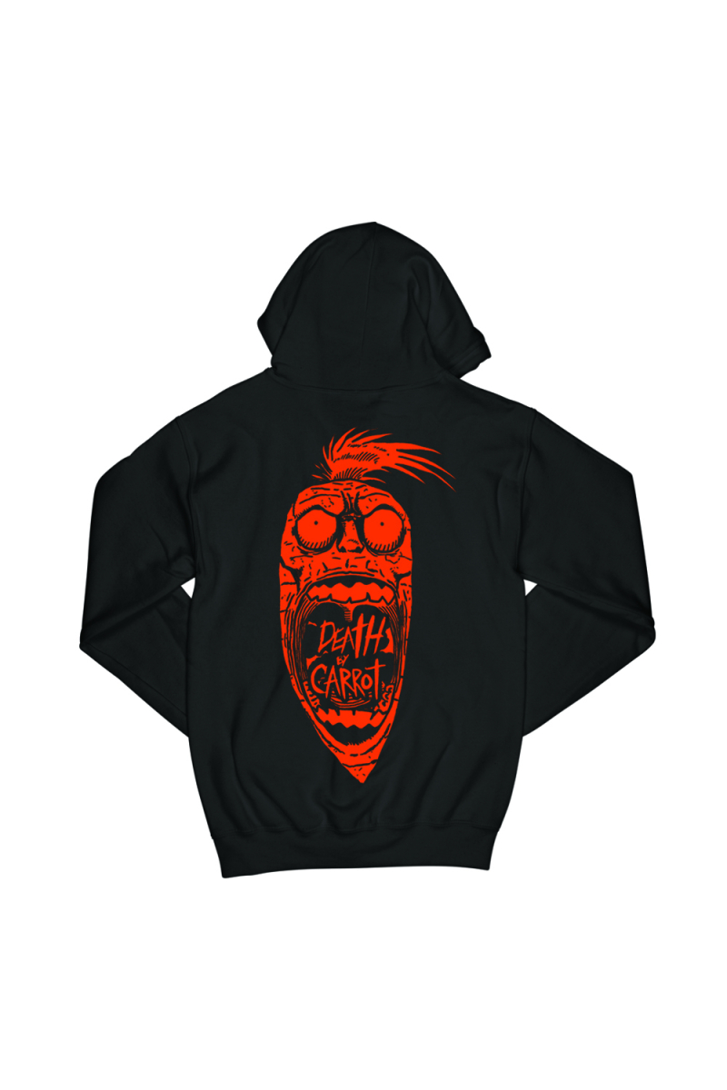 Screaming Carrot Black Hoodie by Death By Carrot