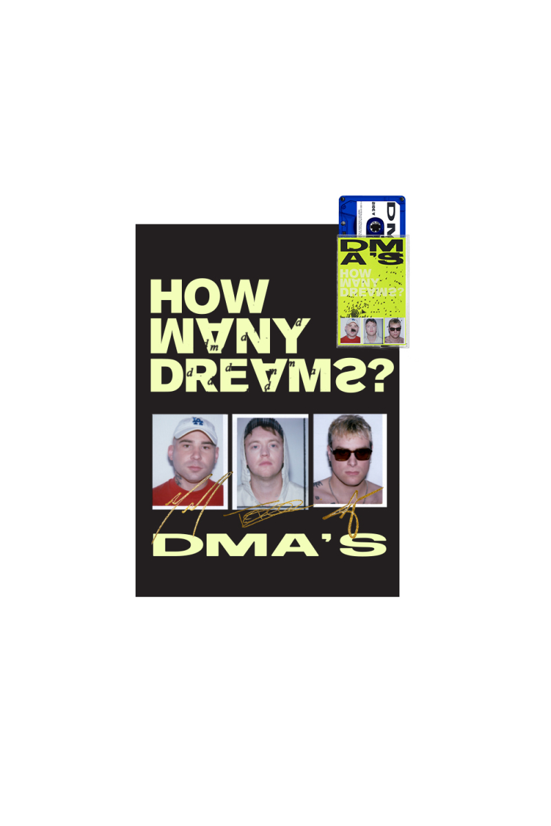 Limited Edition How Many Dreams? Blue Cassette + SIGNED Glow In The Dark Poster by DMA'S