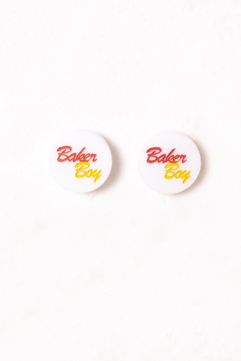 Earrings - White Studs by Baker Boy
