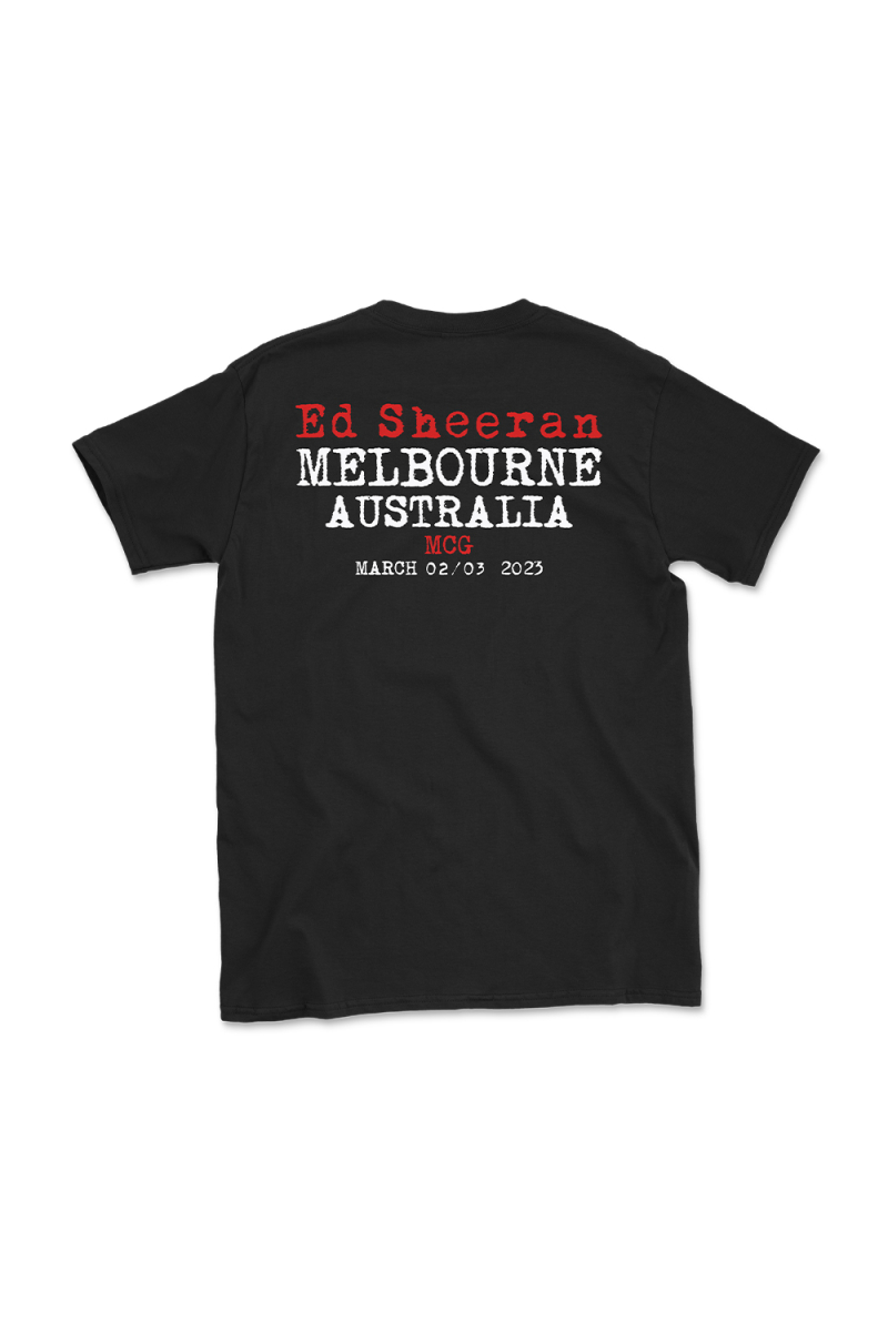 Symbols Tour MELBOURNE Black Tshirt by Ed Sheeran