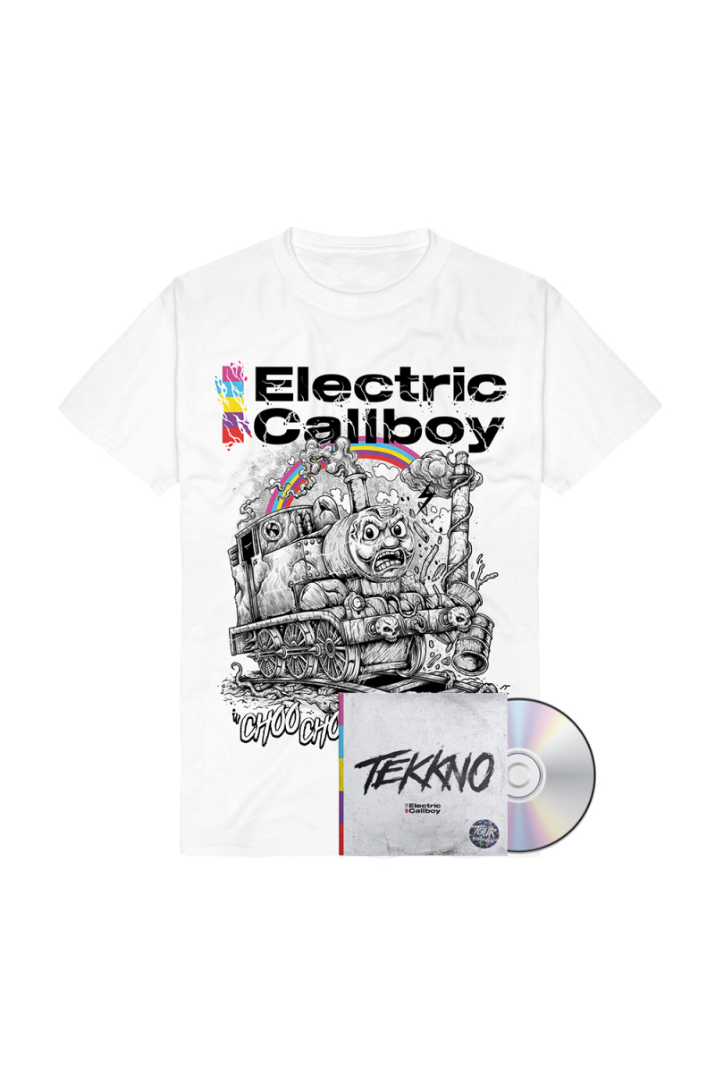 White ChooChoo Tee + CD by Electric Callboy