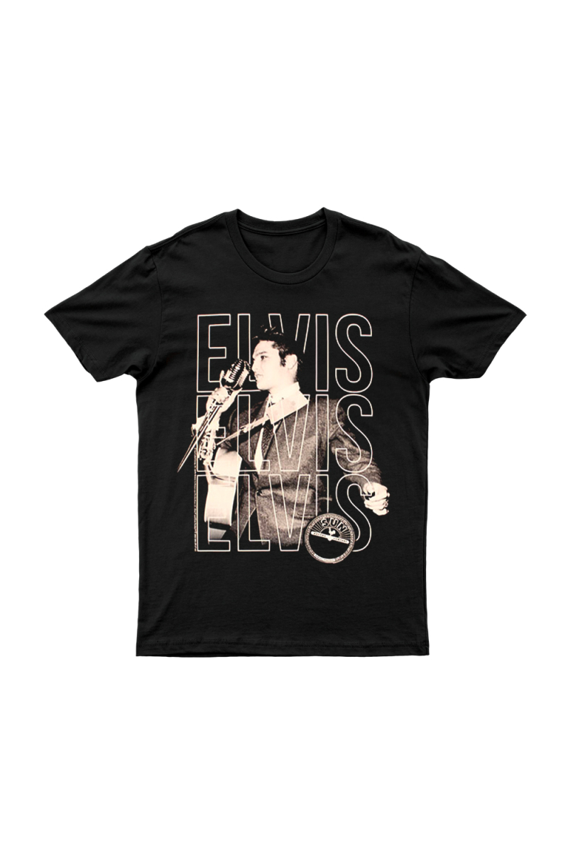 Repeat Black Tshirt by Elvis Presley