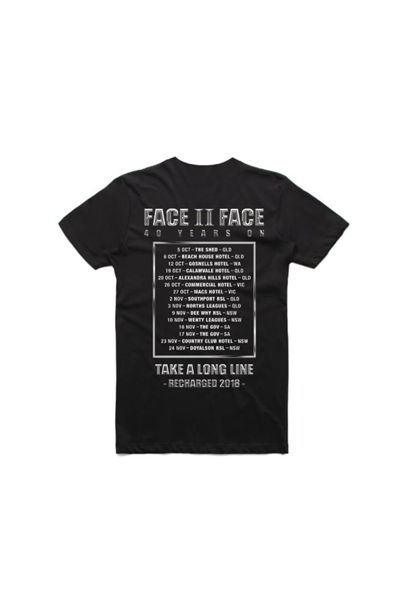 Face To Face/Take A Long Line Recharged Tour Black Tshirt by The Angels
