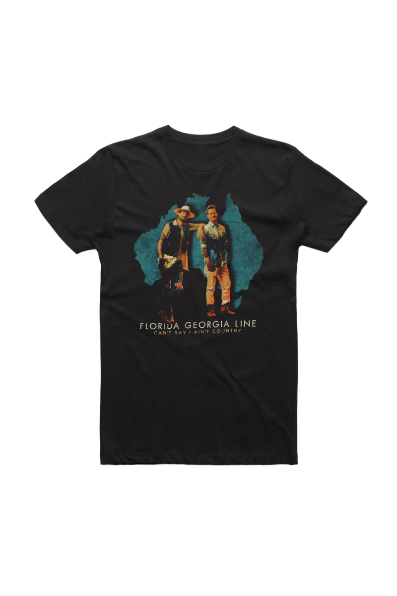 Live Australian Tour Black Tshirt w/dateback by FLORIDA GEORGIA LINE