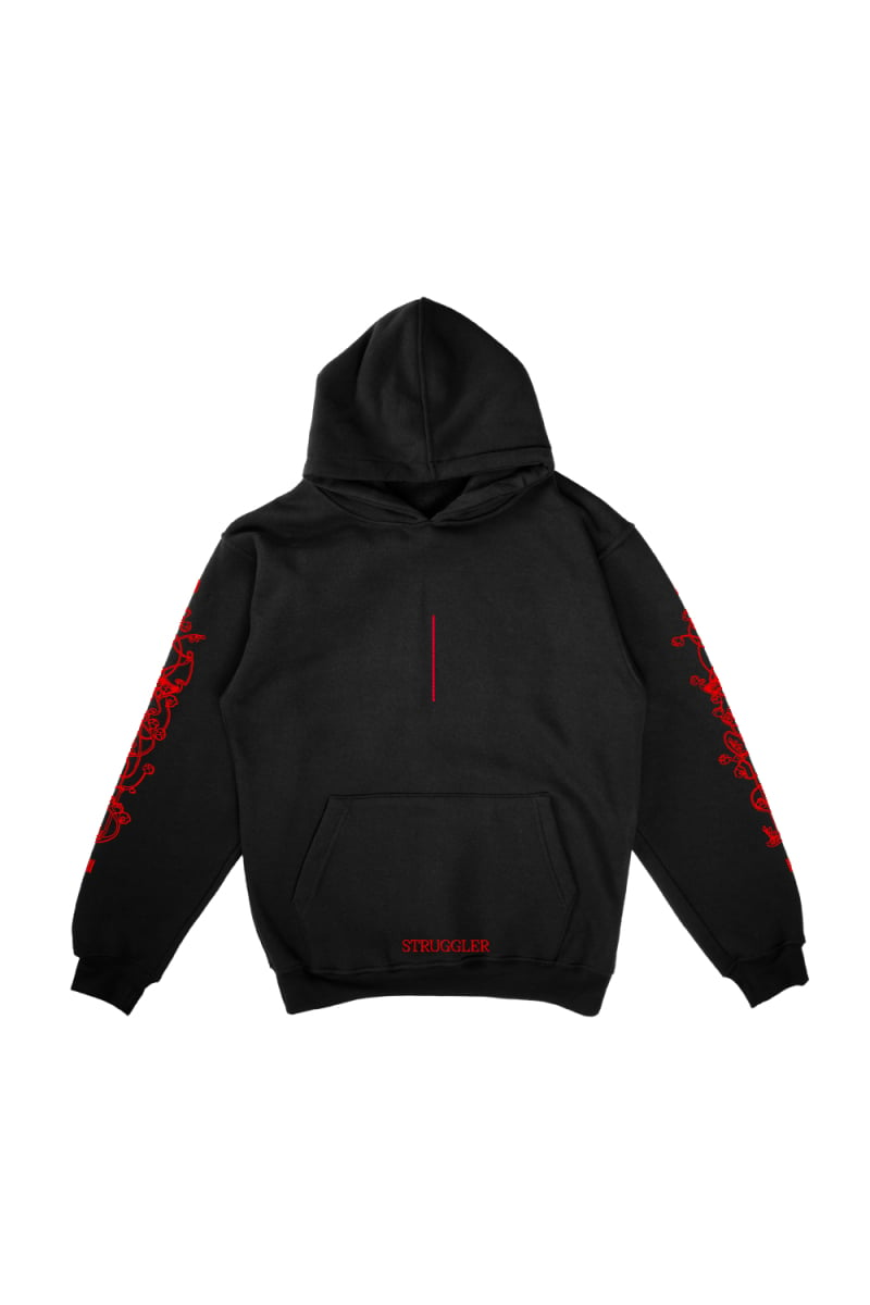 STRUGGLER Black Hoody by Genesis Owusu