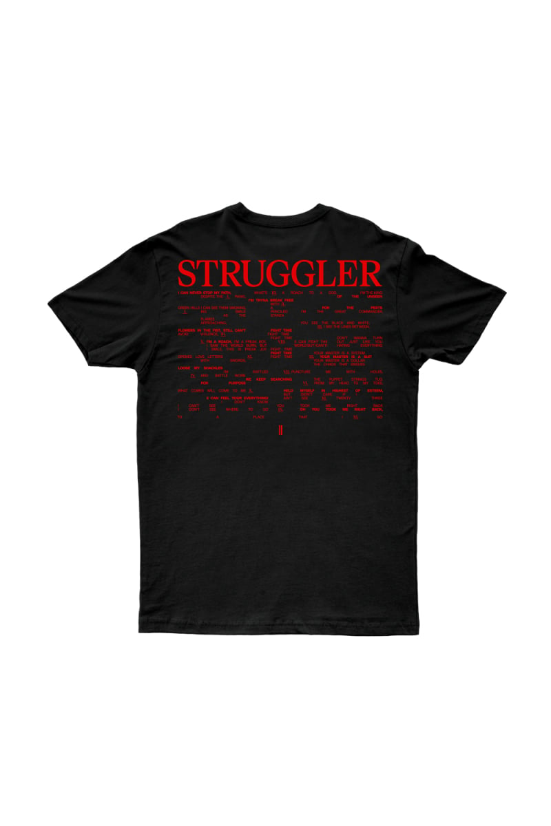 STRUGGLER Black Tshirt by Genesis Owusu