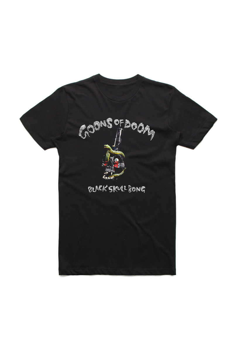 Black Skull Bong Black Tshirt by Goons Of Doom
