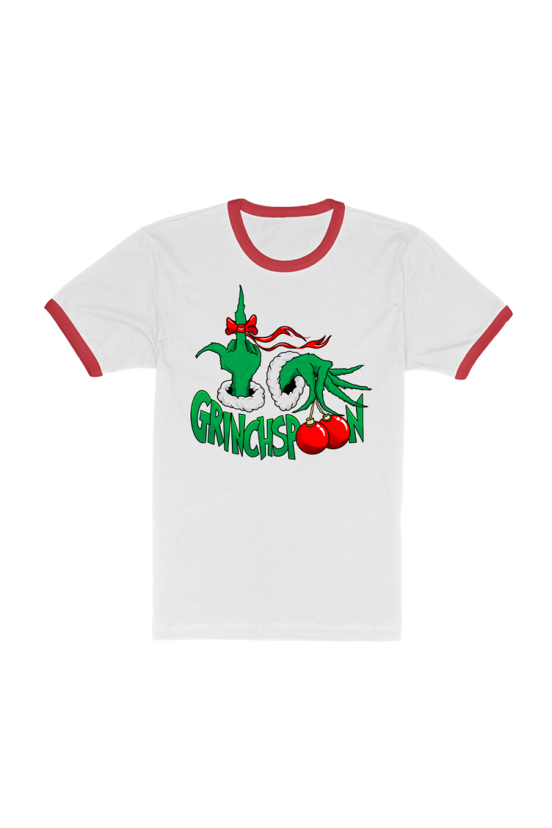Grinchspoon White/Red Ringer Tshirt by Grinspoon