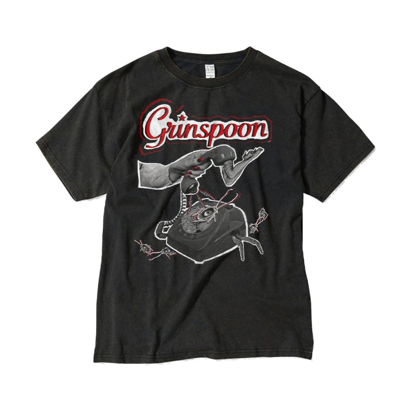 Phone Vintage Black Tshirt by Grinspoon