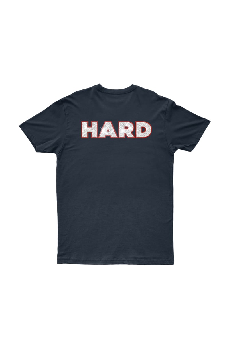 Hard Quiz LIVE logo Front Navy Tshirt by Hard Quiz