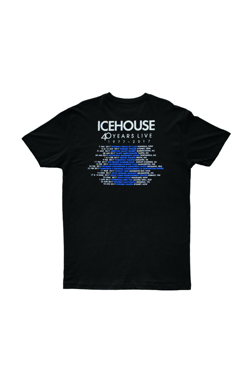 40 Years Live Black Tshirt by Icehouse