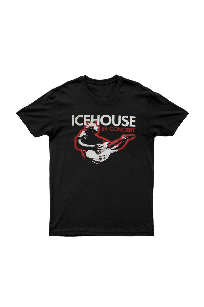 ICEHOUSE RED GUITAR BLACK TSHIRT by Icehouse