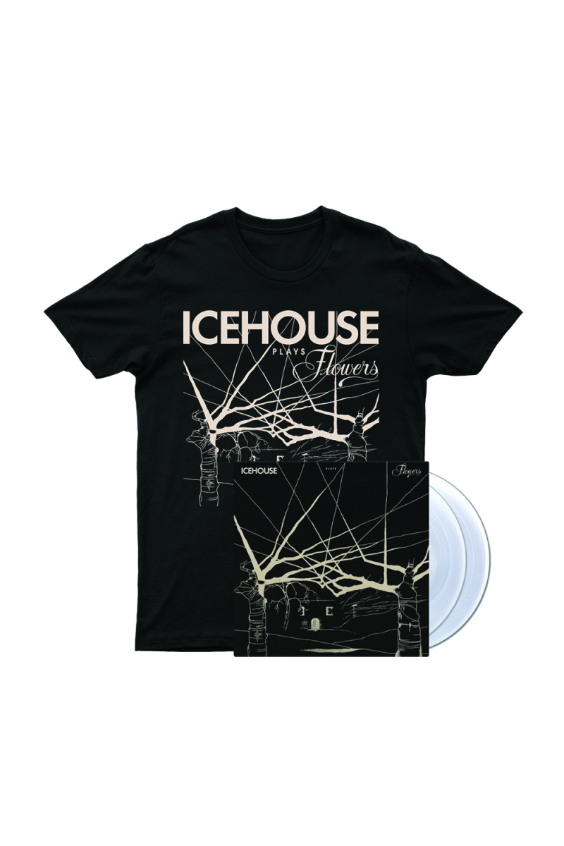 Icehouse Plays Flowers Tshirt/ LP (Clear Vinyl) by Icehouse