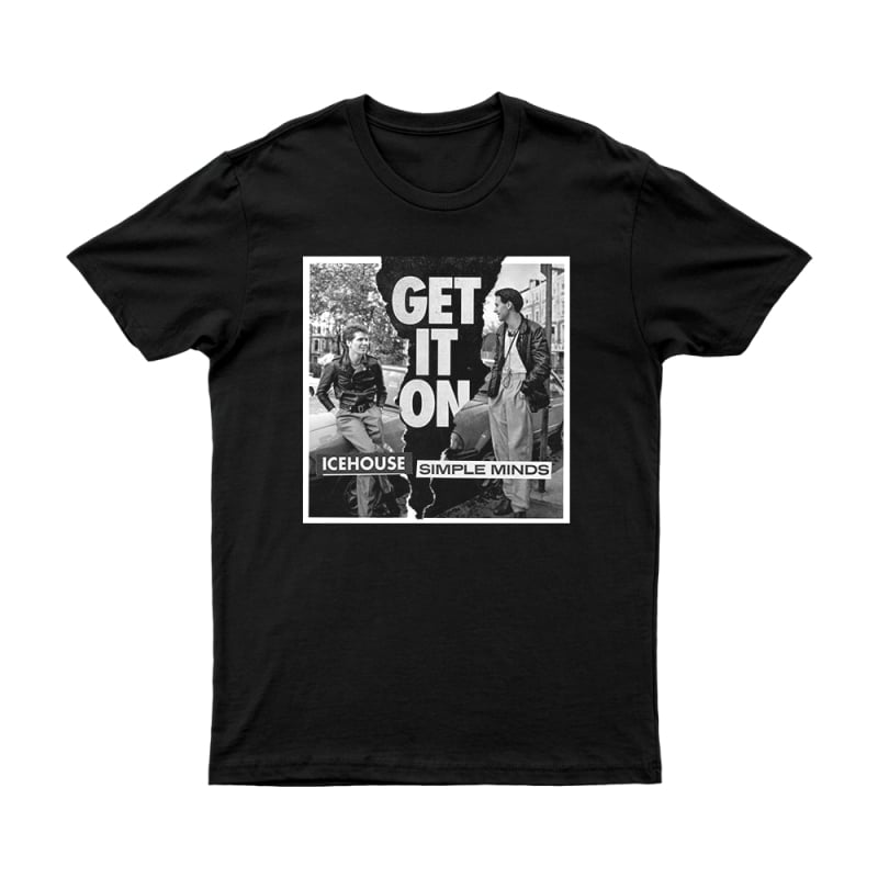 Get It On - Icehouse X Simple Minds - Black Unisex Tshirt by Icehouse