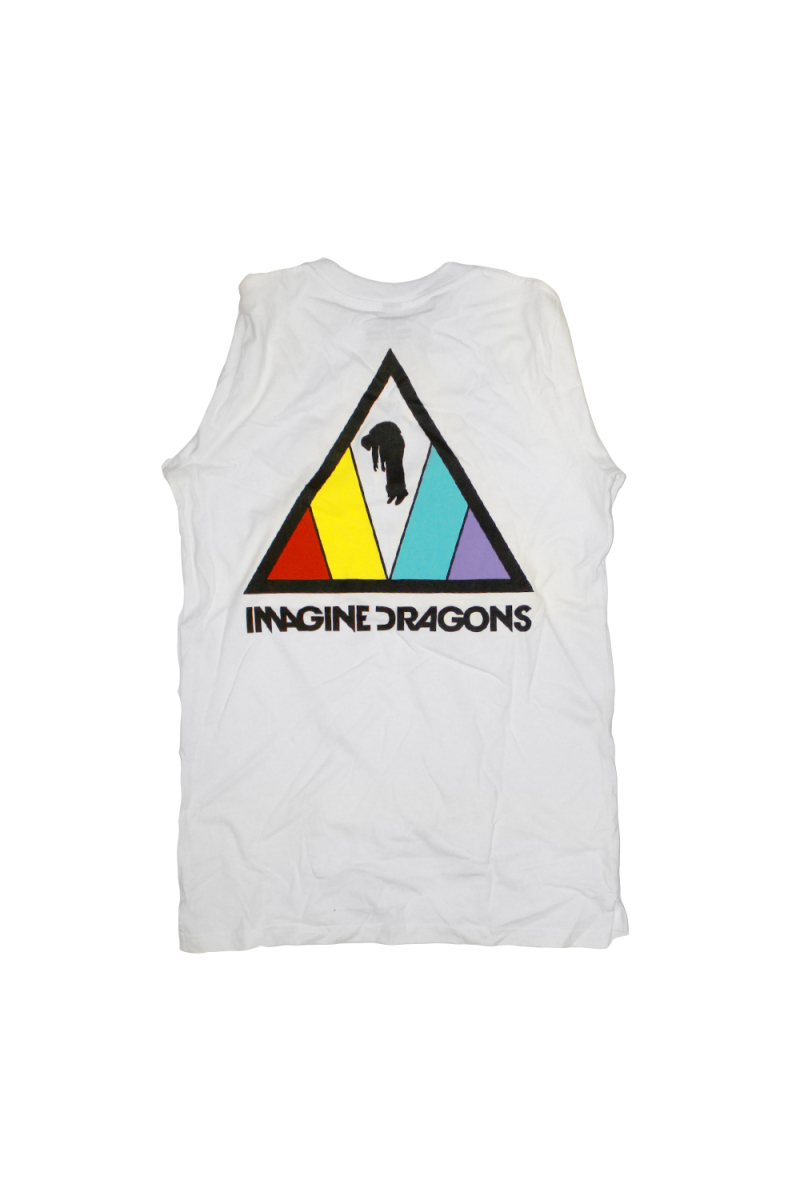 Colorful Triangle White Longsleeve Tshirt by Imagine Dragons