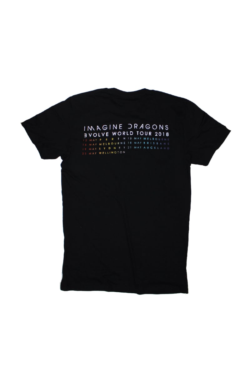 Color Dateback Black 2018 Tour Tshirt by Imagine Dragons