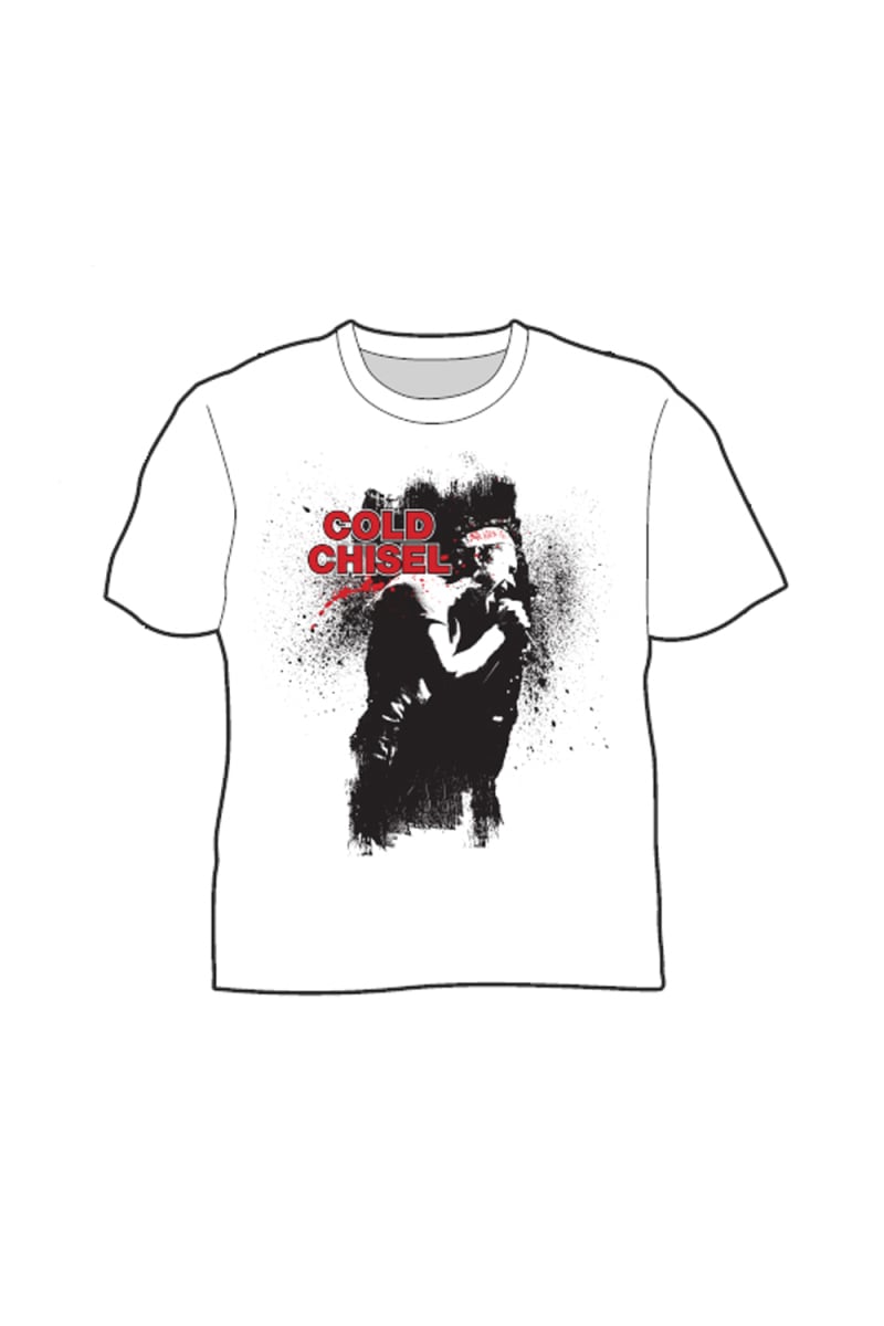 Jim Paint White Event Tshirt by Cold Chisel