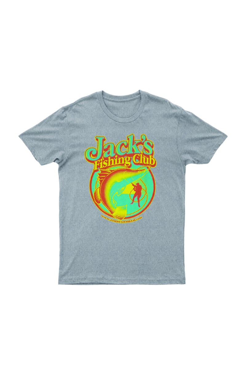 Jack's Fishing Club Grey MarleTshirt by John Farnham