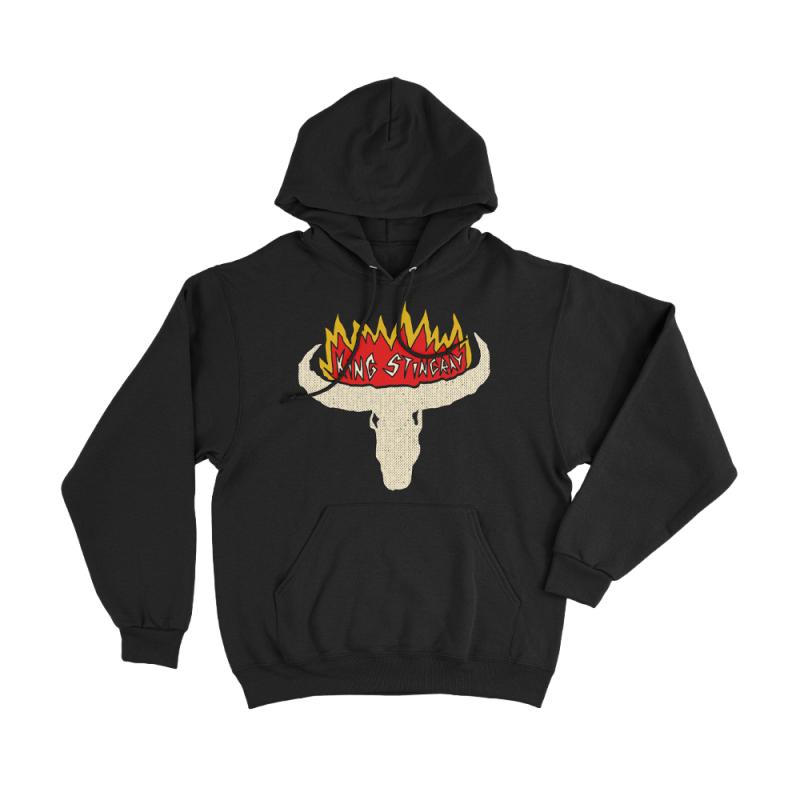 Cow Skull Black Hoodie by King Stingray