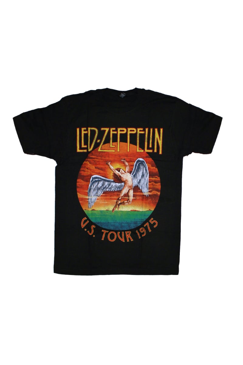 USA Tour 1975 Black Tshirt by Led Zeppelin