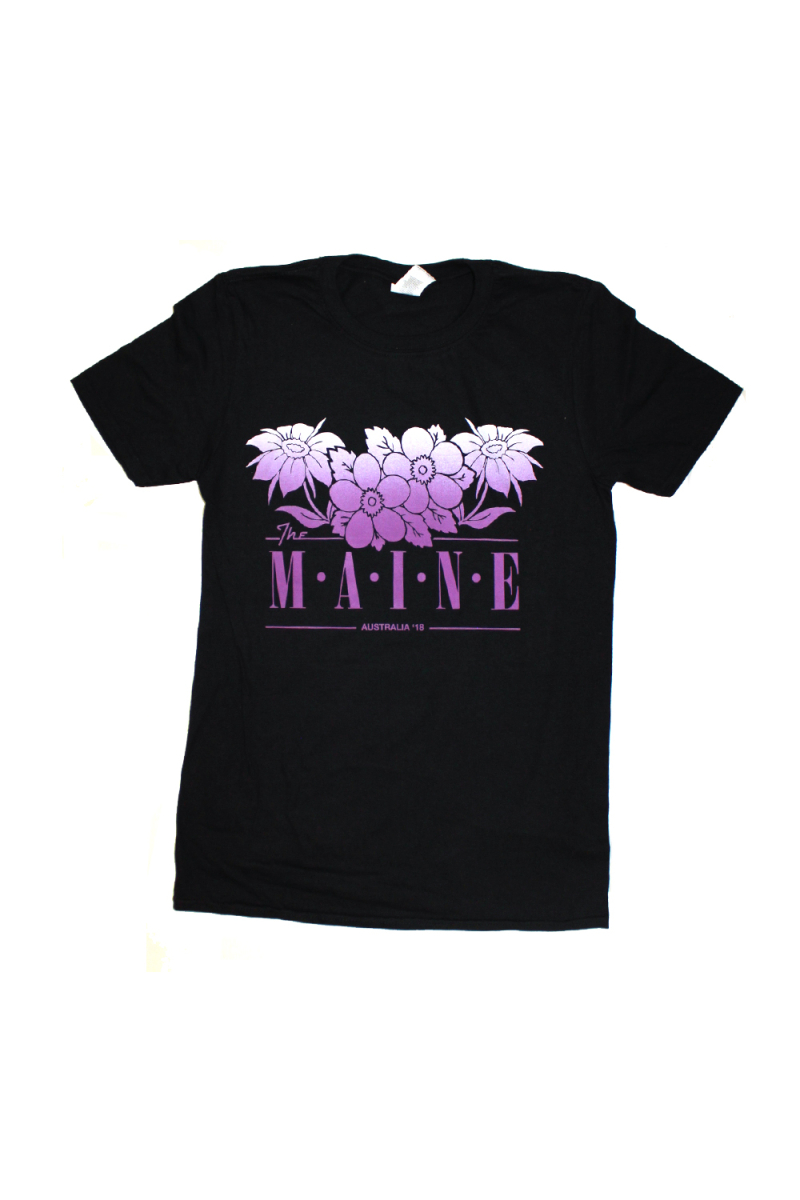 Purple Flowers Black Tshirt 2018 Tour by The Maine
