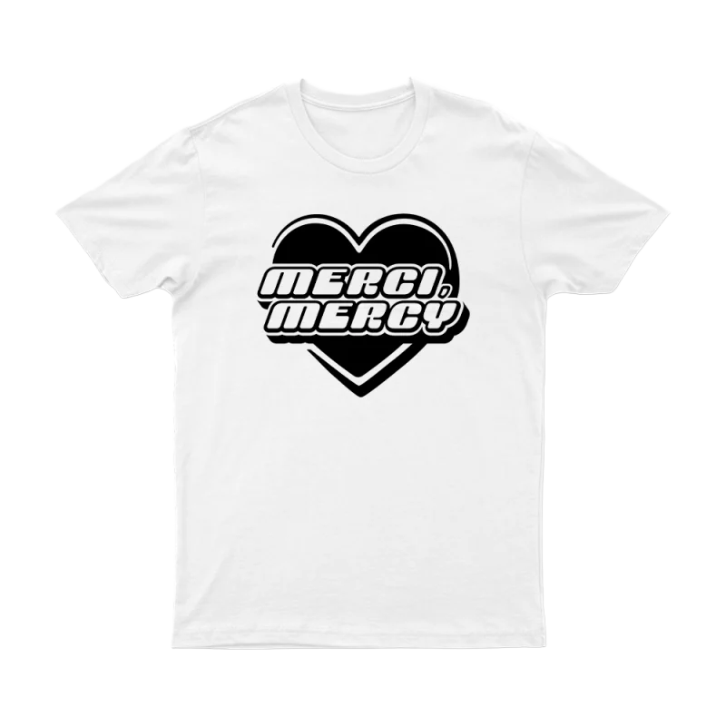 Black Heart White Tshirt by Merci, Mercy
