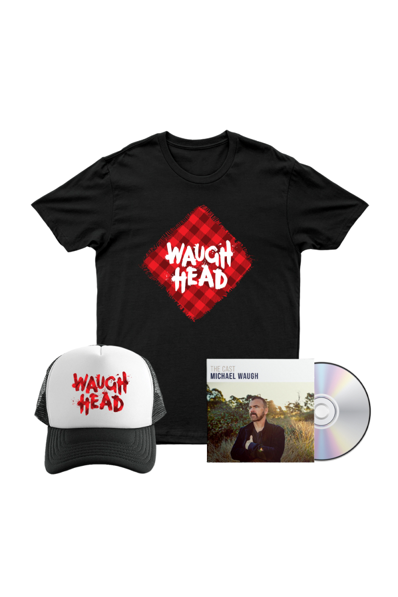 Bundle 3 - The Cast CD, Waugh Head Tshirt, Waugh Head Cap by Michael Waugh