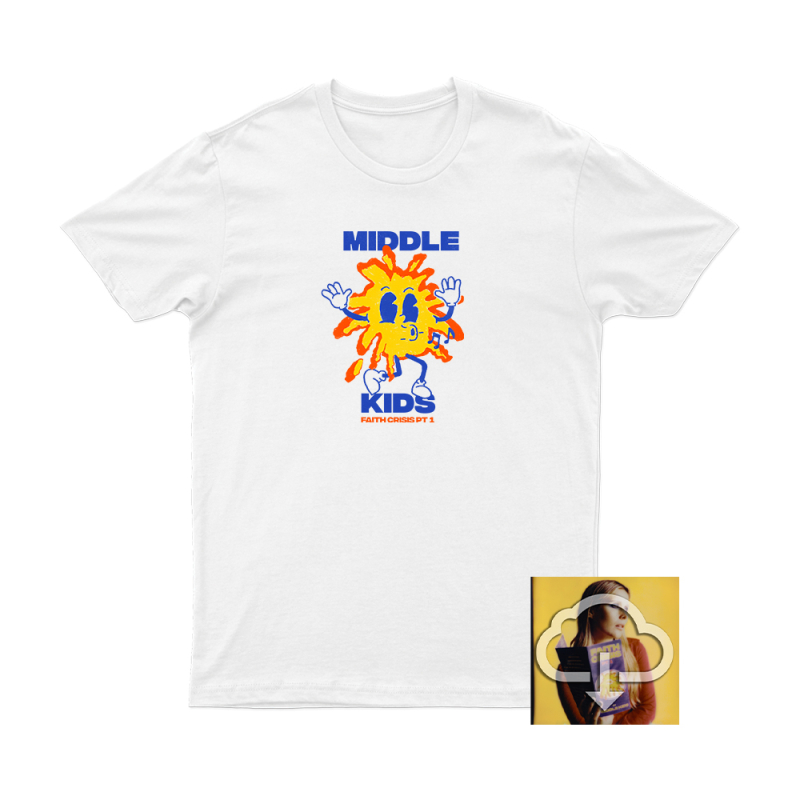 Faith Crisis Pt 1 White Tshirt + Digital Download by Middle Kids