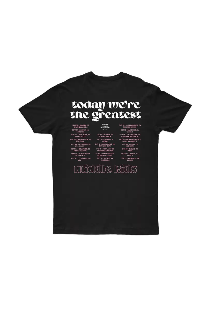 USA TOUR - BLACK T SHIRT by Middle Kids